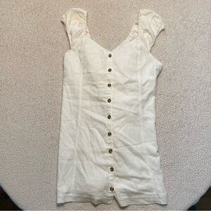 NWOT American Eagle White Linen Button Down Dress